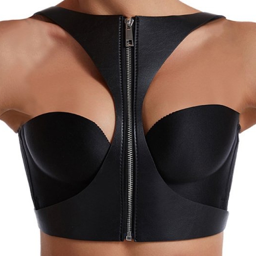 Kinky Party Corset SM Vinyle Noir