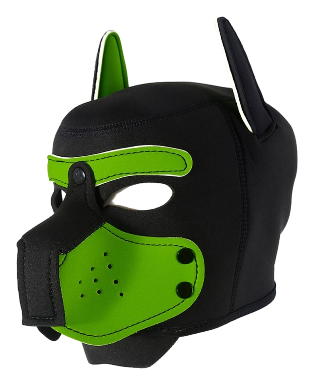 Kinky Puppy Cagoule Néoprène ENJOY PUPPY Noir-Vert