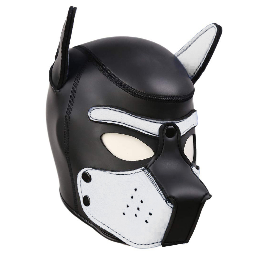 Kinky Puppy Cagoule PUPPY Néoprène Noir-Blanc
