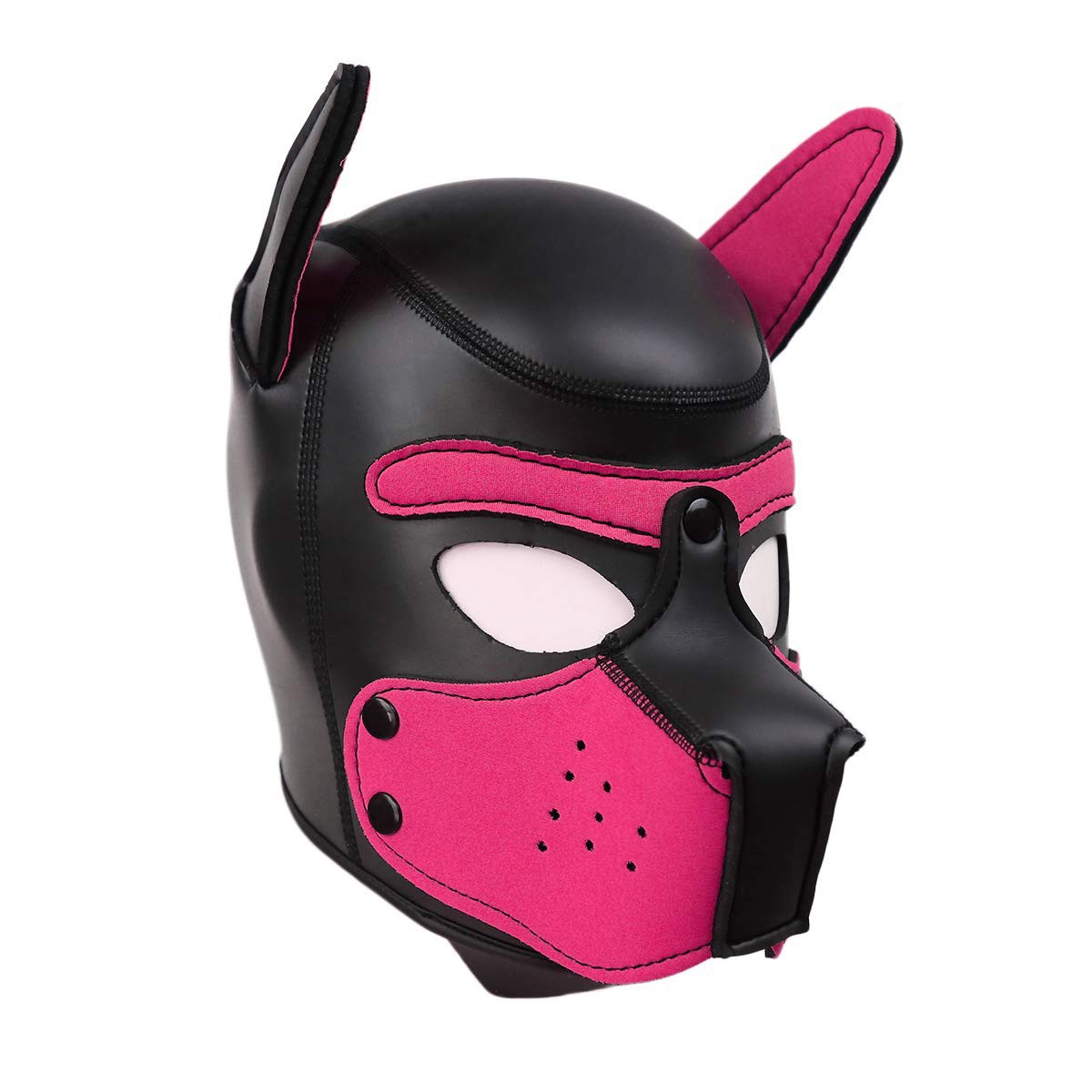 Kinky Puppy Cagoule PUPPY Néoprène Noir-Rose