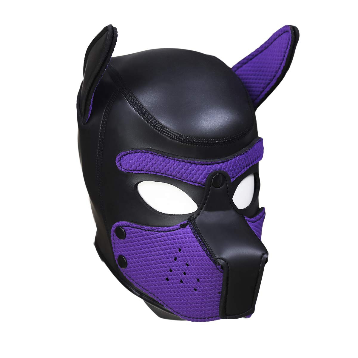 Kinky Puppy Cagoule PUPPY Néoprène Noir-Violet