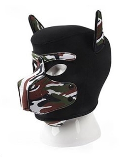 Kinky Puppy Masque Puppy Néoprène DOG ON Noir-Camouflage