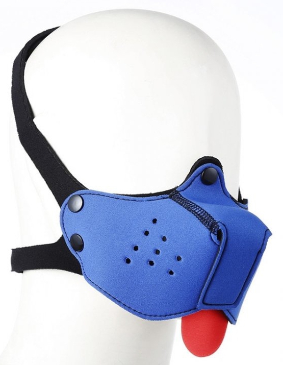 Kinky Puppy Museau Langue Néoprène PUPPY Bleu