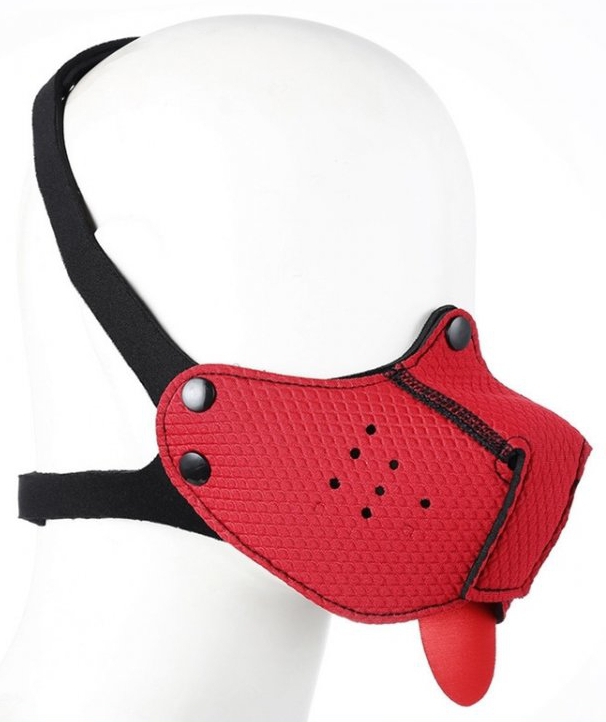 Kinky Puppy Museau Langue Néoprène PUPPY Rouge