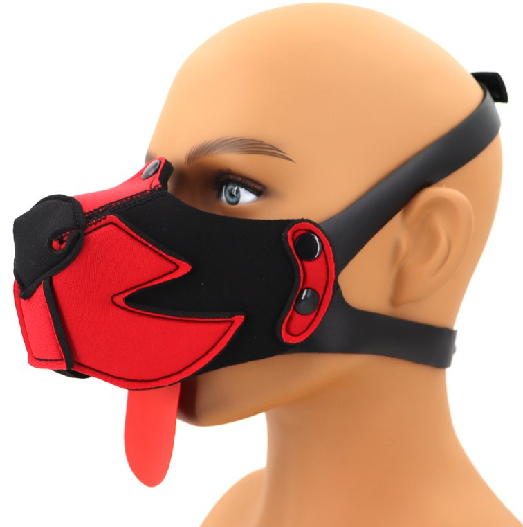 Kinky Puppy Museau PUPPY MUZ Néoprène Noir-Rouge