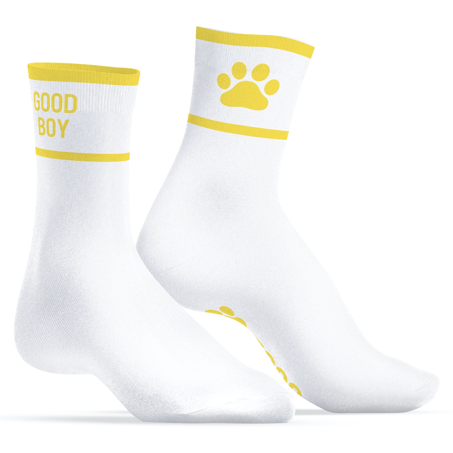 Kinky Puppy Socks Chaussettes GOOD BOY Blanc-Jaune