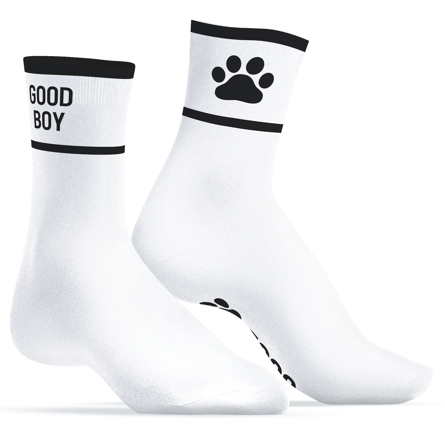 Kinky Puppy Socks Chaussettes GOOD BOY Blanc-Noir