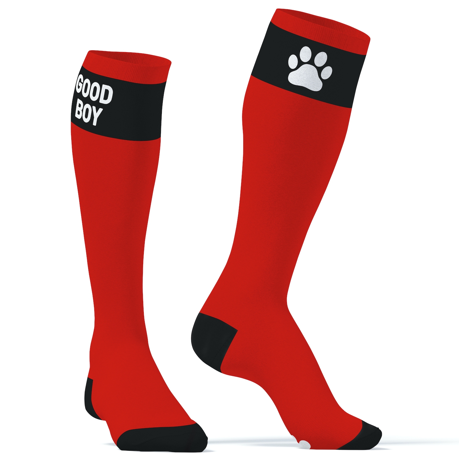 Kinky Puppy Socks Chaussettes hautes BIG GOOD BOY Rouges