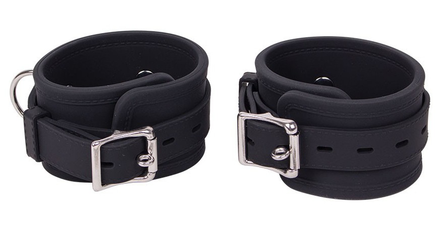 Kiotos Menottes de poignets en silicone DELUXE Noir