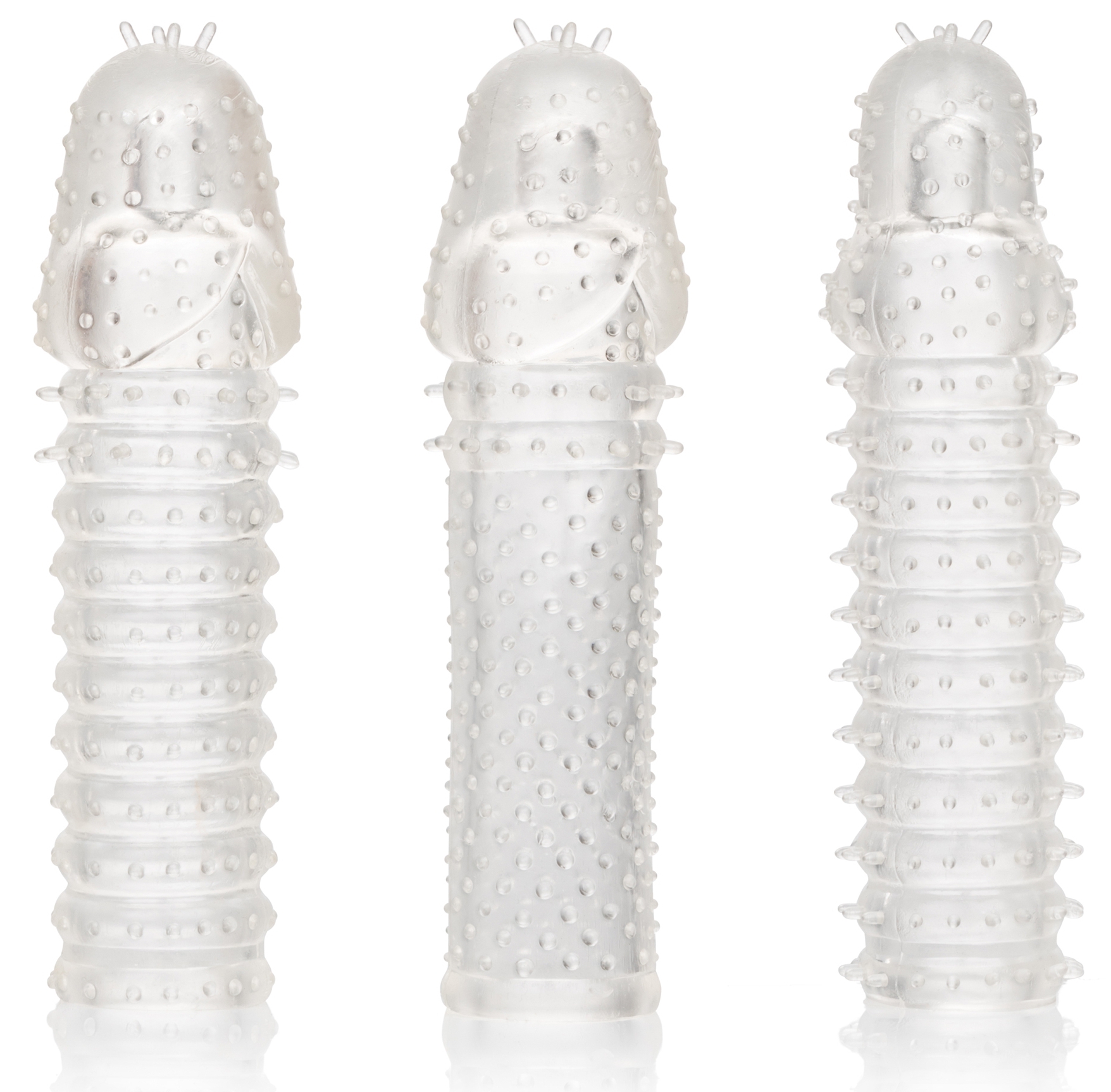Kit de 3 Gaines de pénis texturées RIBBED EXTEND 14 x 4cm