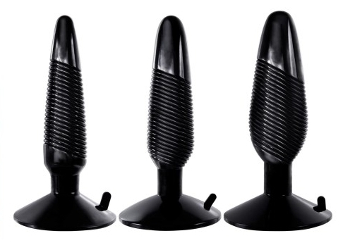 Kit de 3 plugs anaux XPLORER noirs