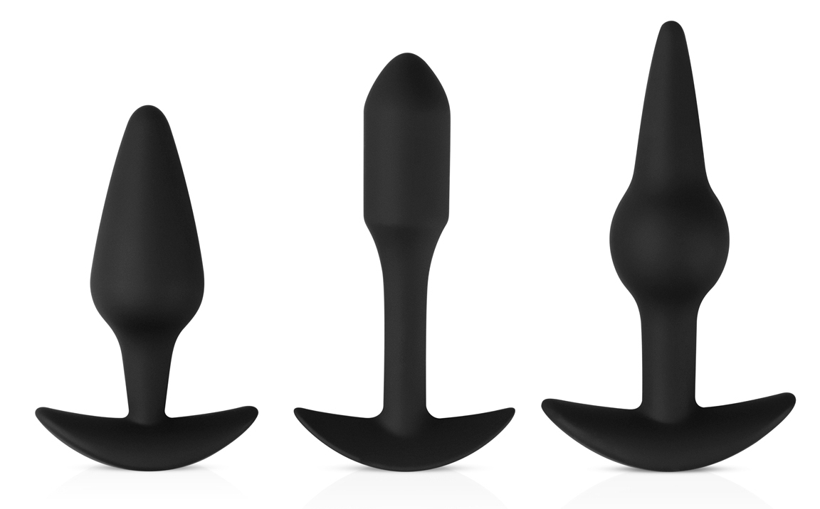 Kit de 3 plugs Silicone PLEASURE Noirs
