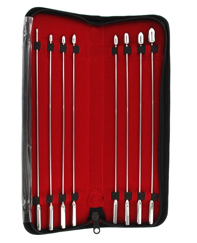 Kit de 8 Tiges d'urètre en métal ROSEBUD 24cm - Diamètres 4 à 12mm
