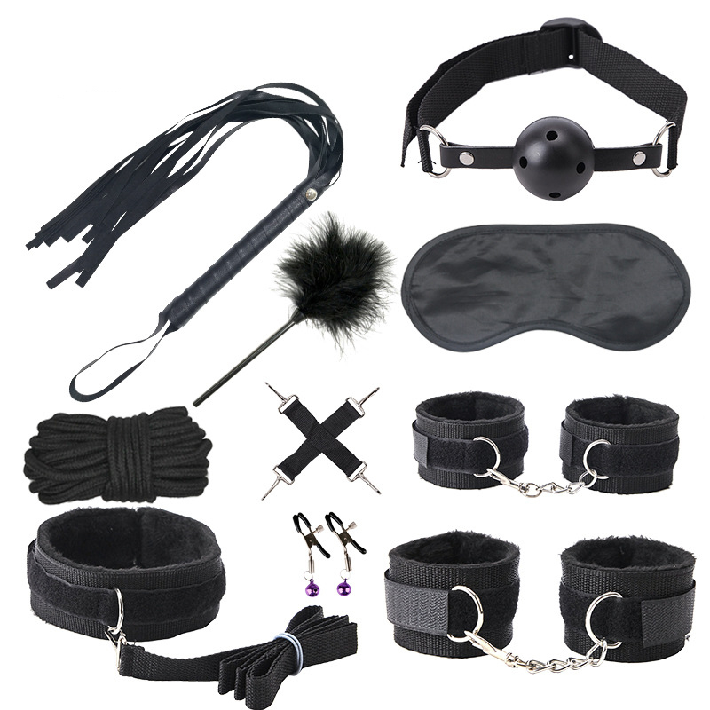 Kit SM BONDAGE PUSH 10 pièces Noir