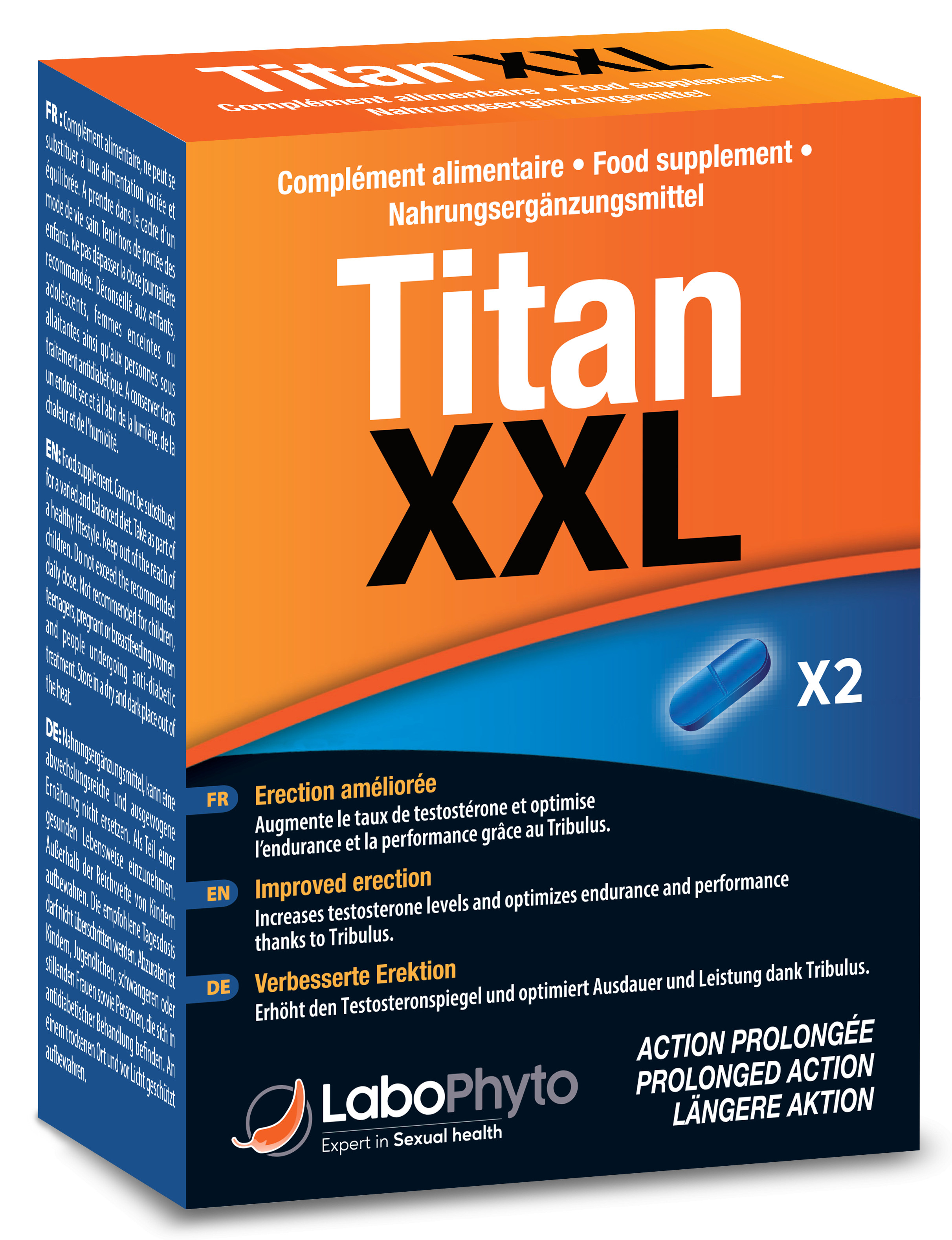 LaboPhyto TITAN XXL Stimulant Action prolongée - 2 comprimés