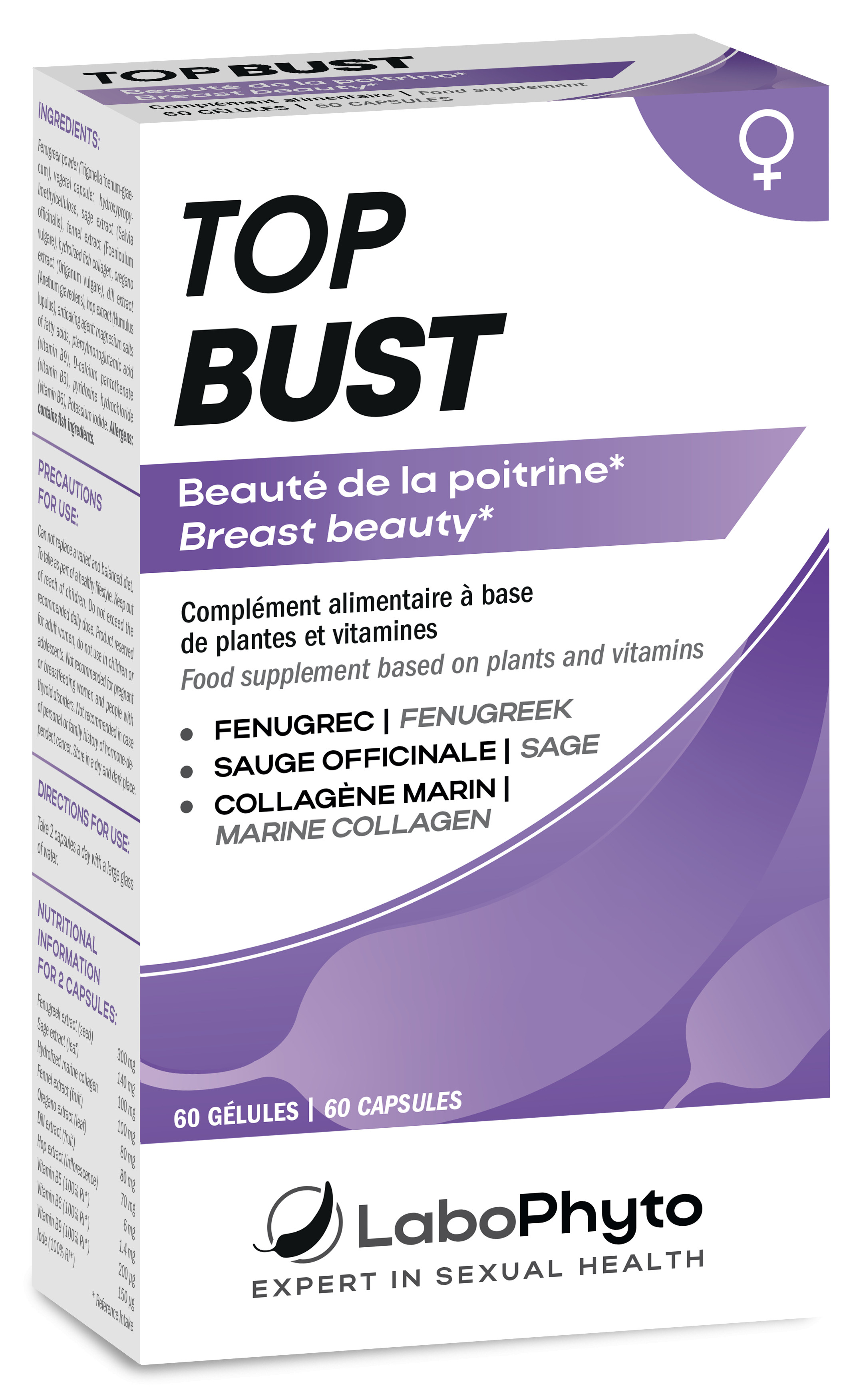 LaboPhyto TOP BUST Programme 30 jours - 60 gélules