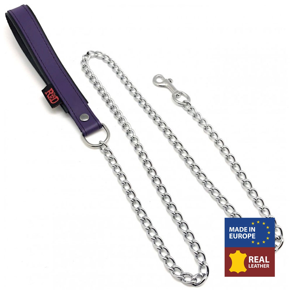 Laisse avec Poignée en cuir 1m Violet