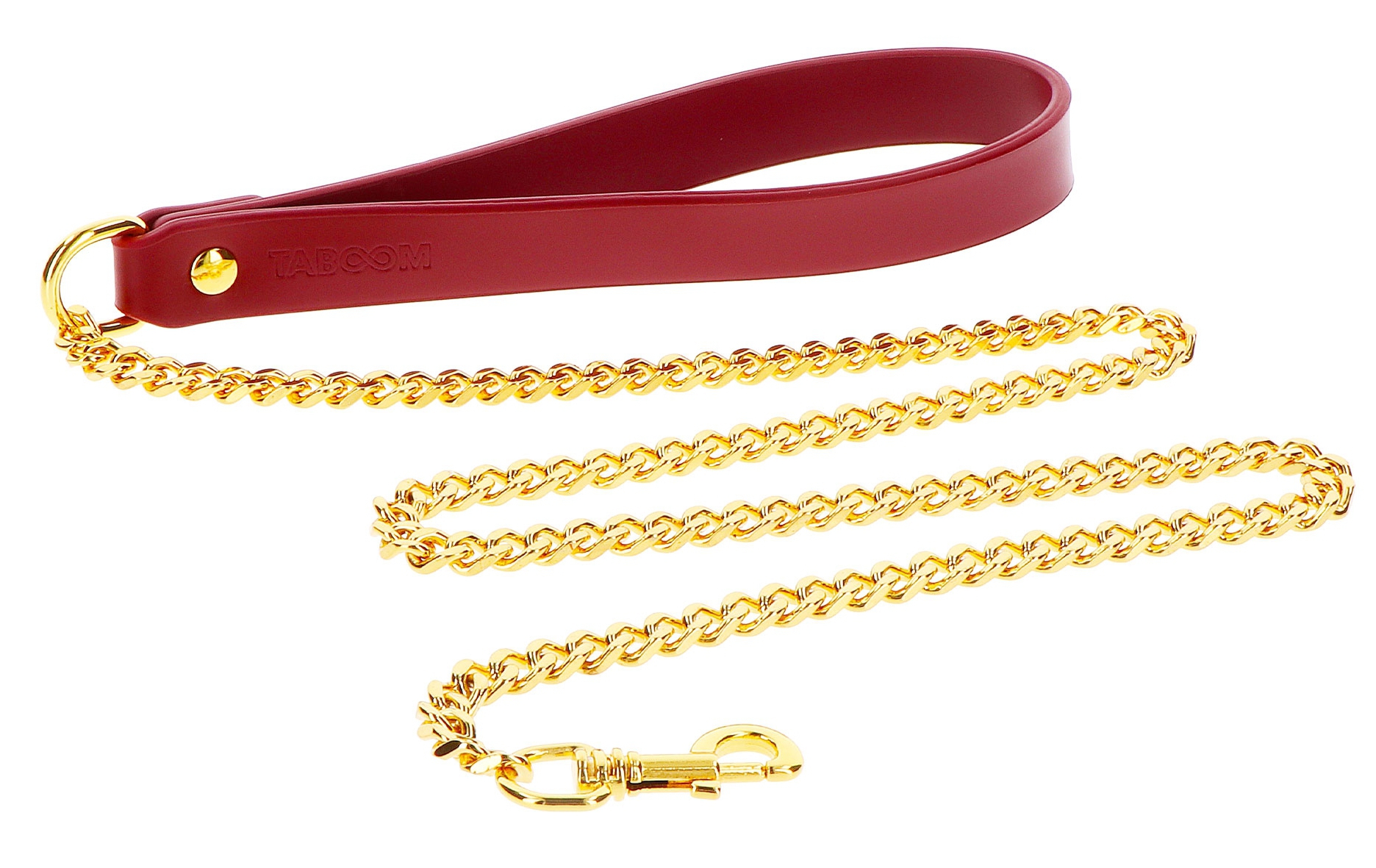 Laisse en métal doré TABOOM avec Poignée rouge 75cm