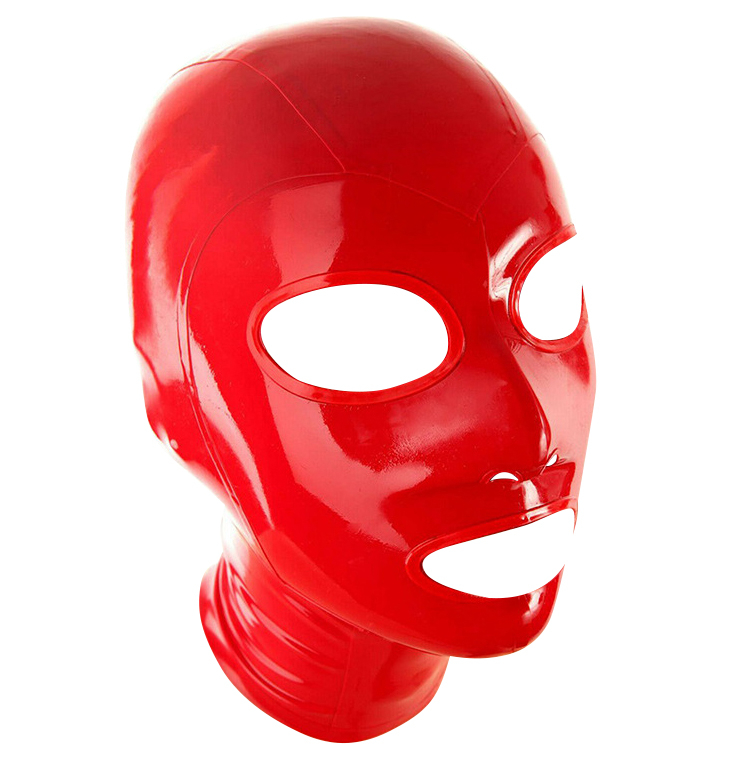 LateXcite Cagoule en latex HOODEYES Rouge