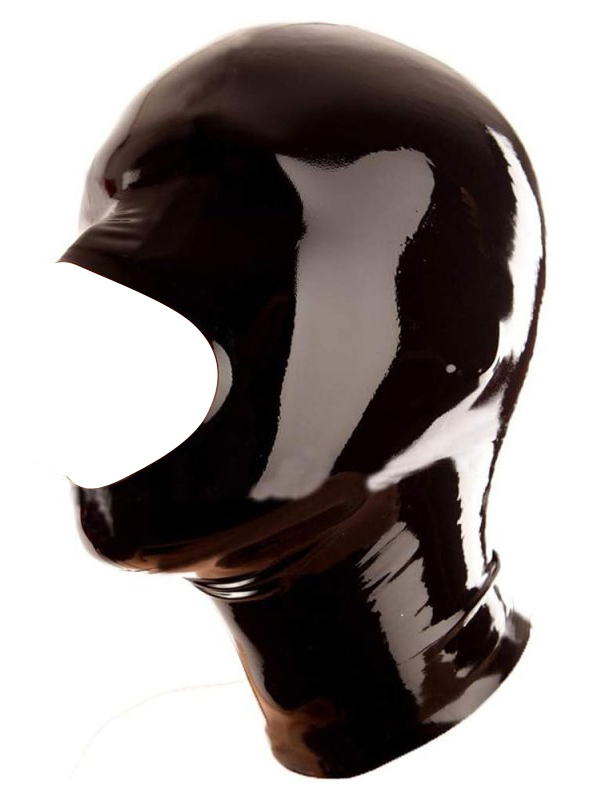 LateXcite Cagoule en latex OPENOSE Noire