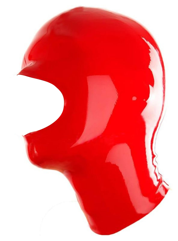 LateXcite Cagoule en latex OPENOSE Rouge