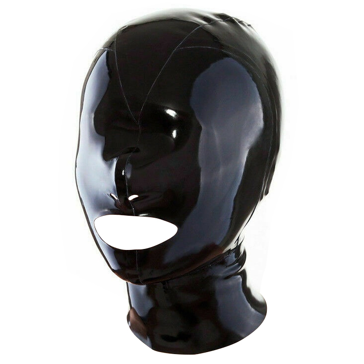 LateXcite Cagoule en latex RUBHOOD Noire
