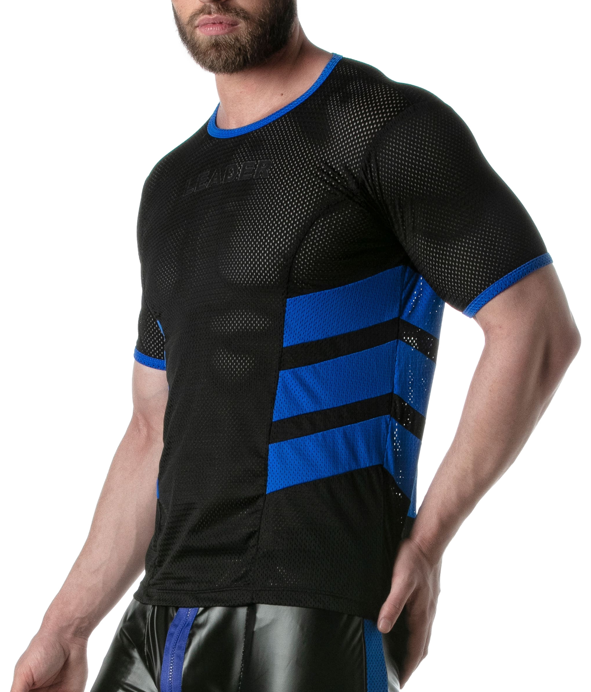 LEADER T-shirt en mesh LOADED Noir-Bleu