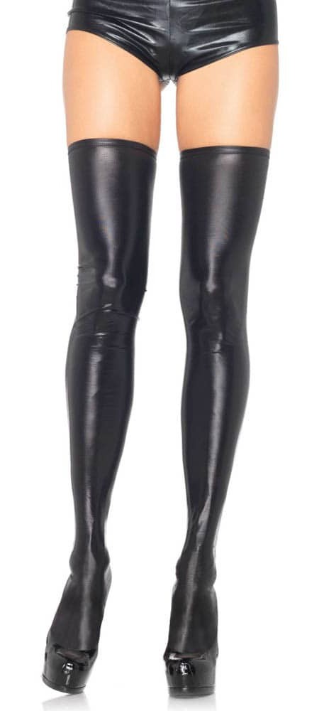 Leg Avenue Bas wetlook Pelagia - Noirs