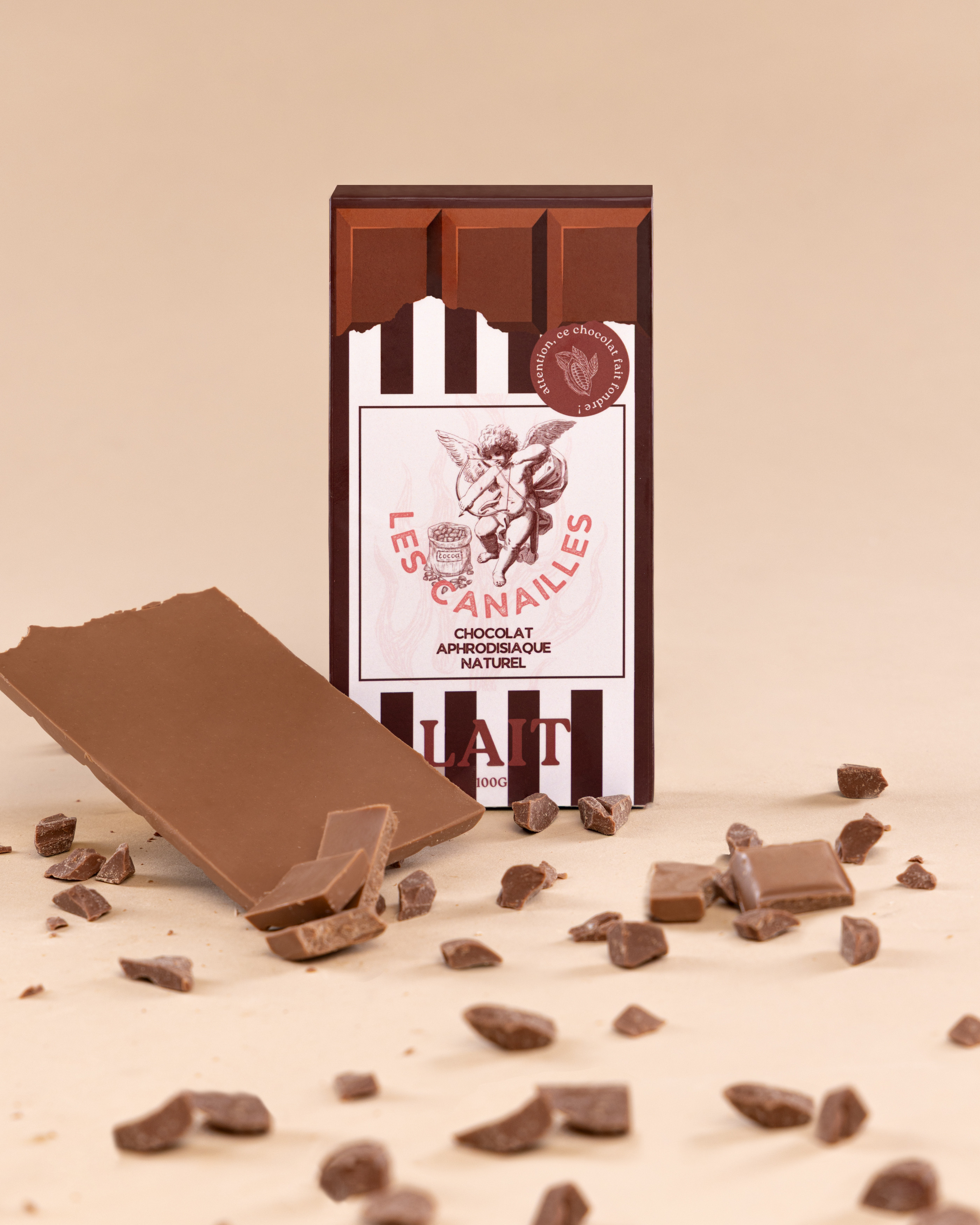Les Canailles Tablette de Chocolat Aphrodisiaque LAIT 100g