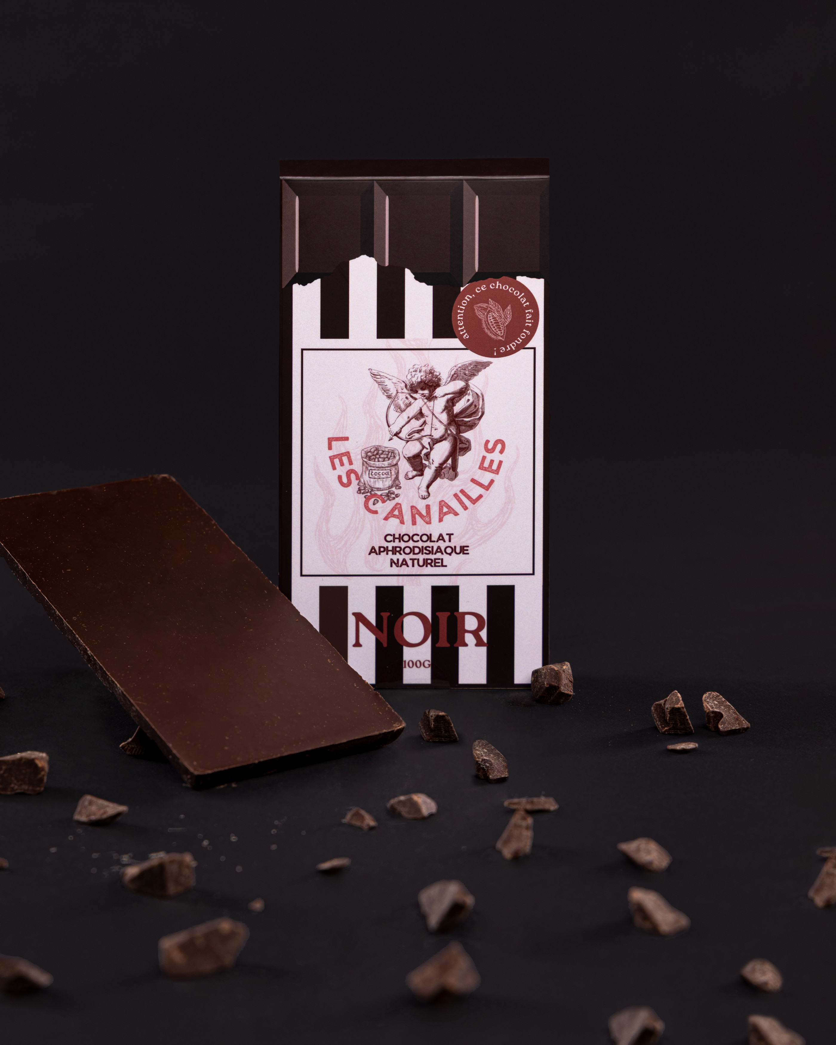 Les Canailles Tablette de Chocolat Aphrodisiaque NOIR 100g