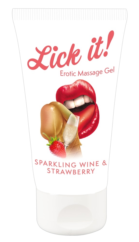 Lick it! Gel de Massage VIN PÉTILLANT & FRAISE 50ml