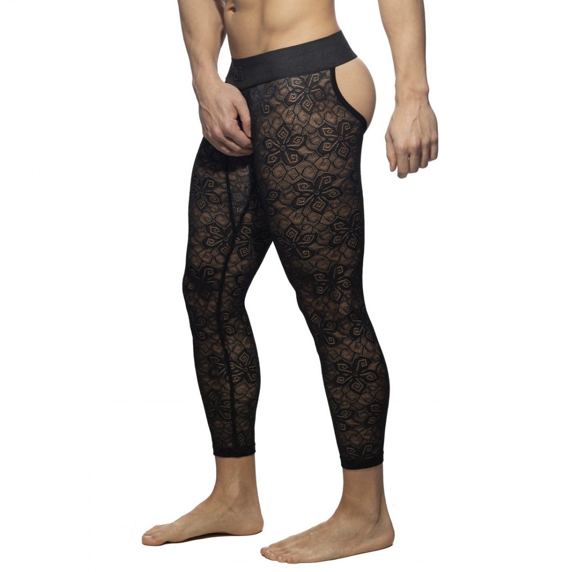 Long John Bottomless FLOWERY LACE Noir