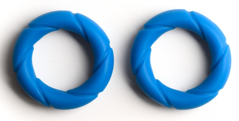 Lot de 2 Anneaux péniens Silicone READY RINGS 28 mm Bleus