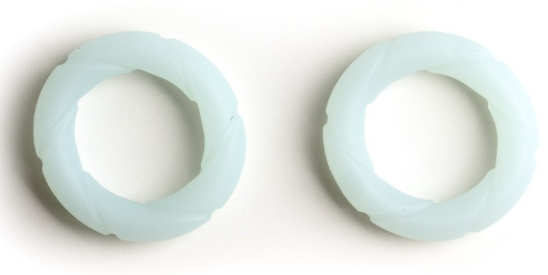 Lot de 2 Anneaux péniens Silicone READY RINGS 28 mm Phosphorescents