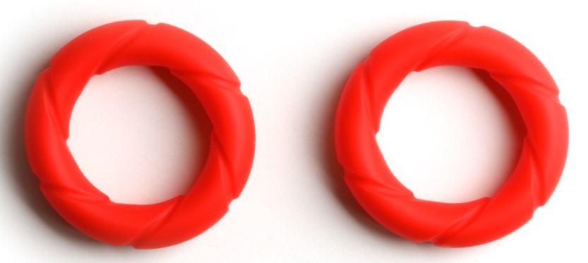 Lot de 2 Anneaux péniens Silicone READY RINGS 28 mm Rouges