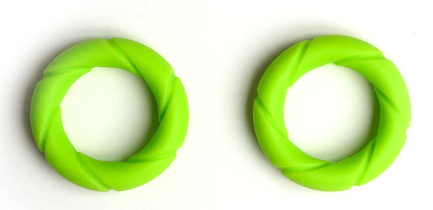Lot de 2 Anneaux péniens Silicone READY RINGS 28 mm Verts