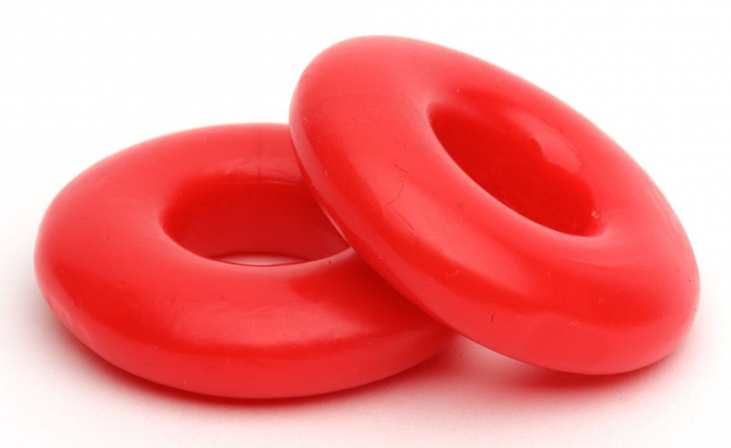 Lot de 2 Anneaux péniens souples STACKER 20 mm Rouges