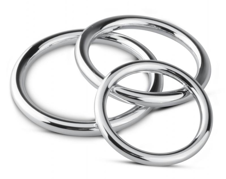 Lot de 3 Anneaux péniens en métal SINNER RINGS 40 à 50mm