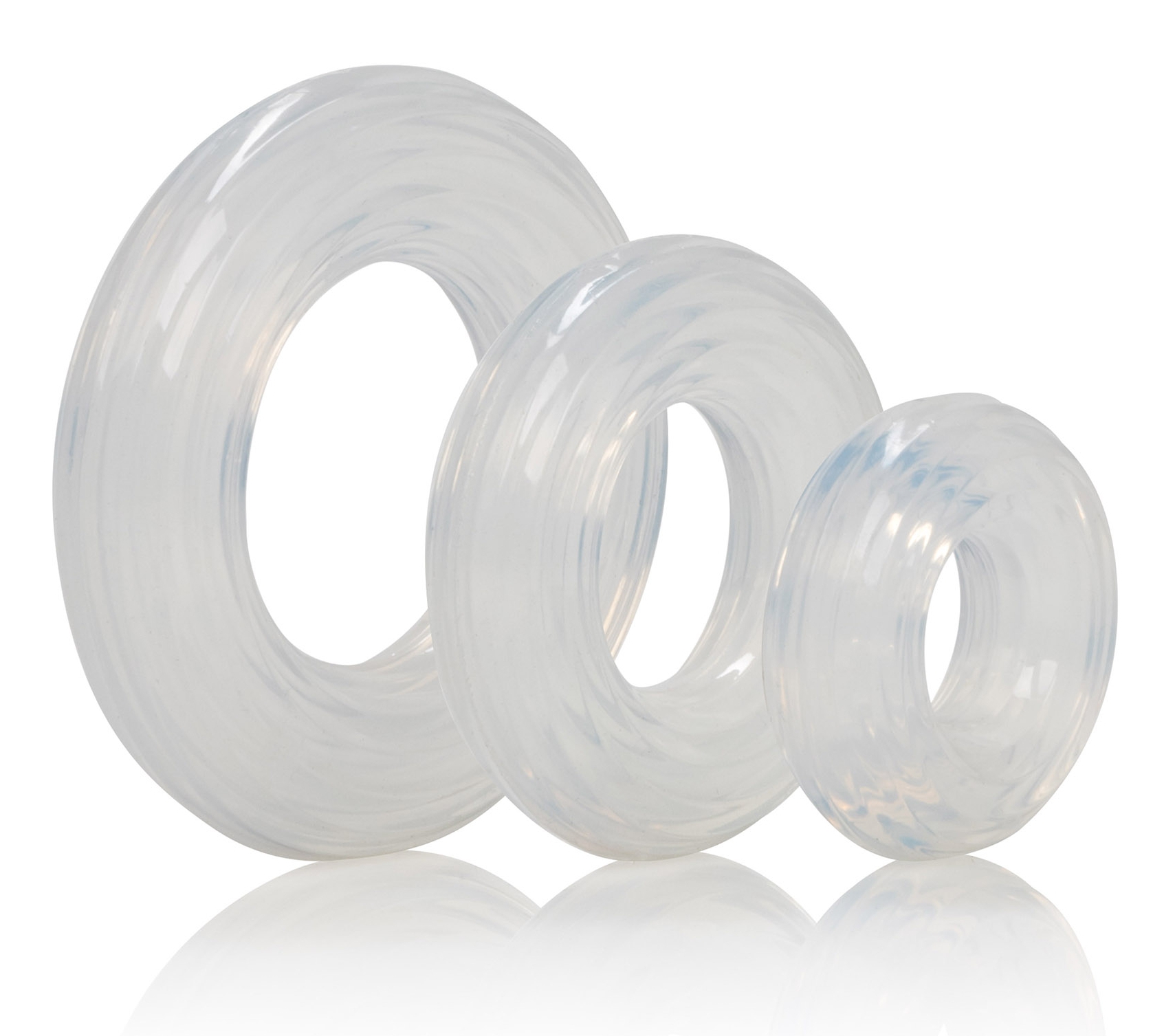 Lot de 3 Anneaux péniens en silicone RING SET Transparents