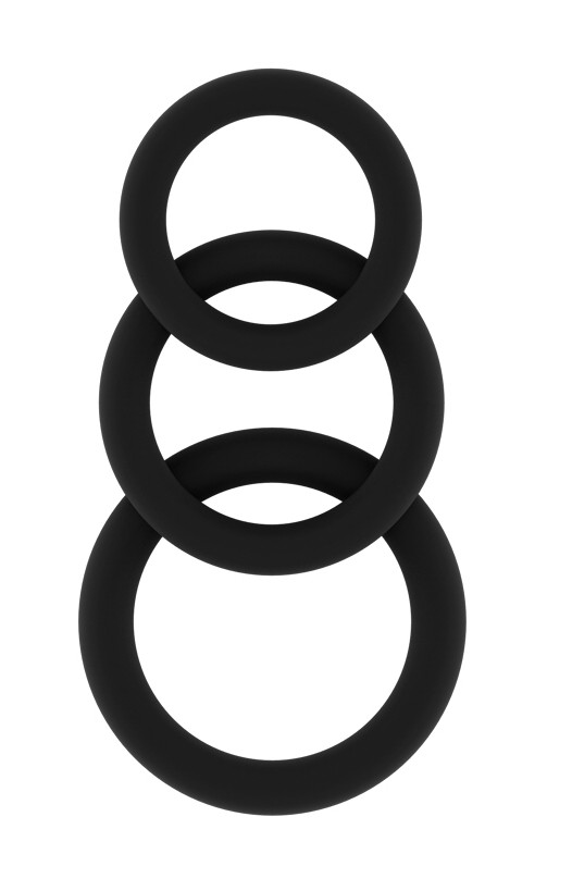 Lot de 3 anneaux péniens en silicone SONO N°25 Noirs