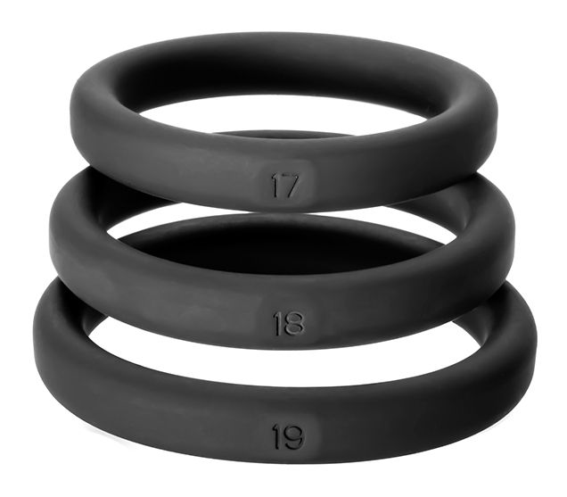 Lot de 3 Anneaux péniens en silicone XACT-FIT M-L