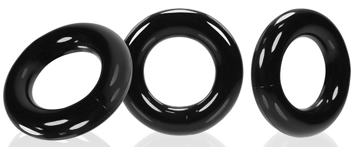 Lot de 3 Anneaux péniens Oxballs WILLY RINGS Noir