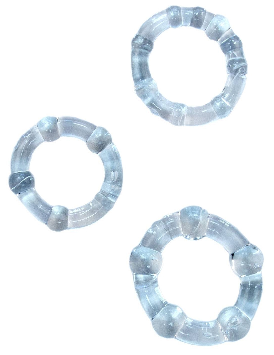 Lot de 3 mini anneaux péniens Transparents
