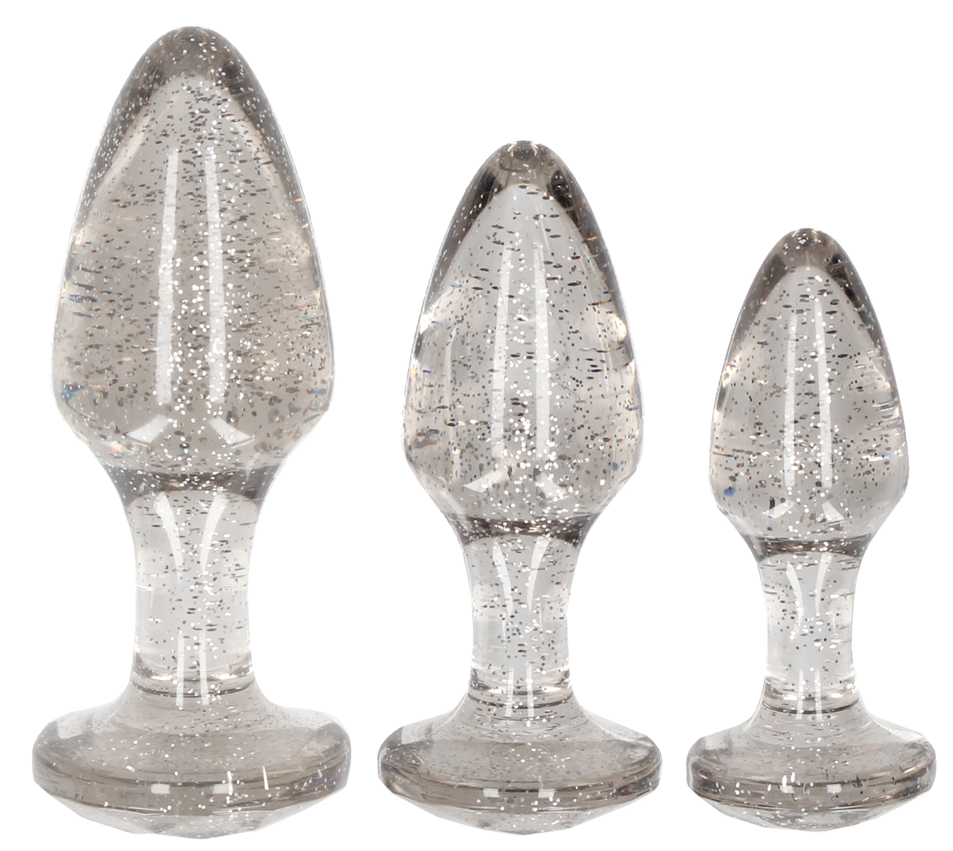 Lot de 3 plugs GLITTER Argentés