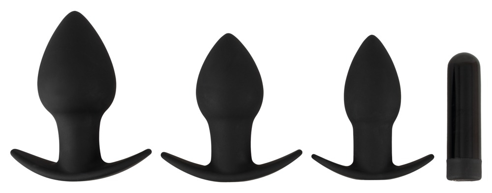Lot de 3 plugs vibrants SILIBUTT Noirs