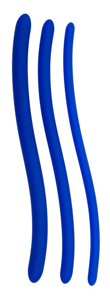 Lot de 3 tiges d'urètres en silicone Bleues 16cm - Diamètre de 7 à 12mm