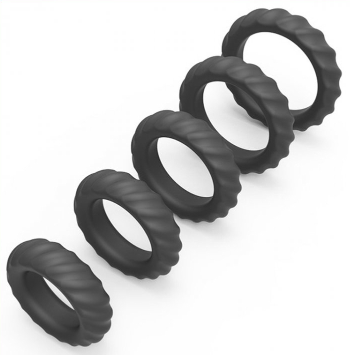 Lot de 5 Anneaux péniens en silicone ENHANCE RINGS