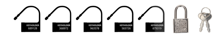 Lot de 5 LOCKS numérotés noirs