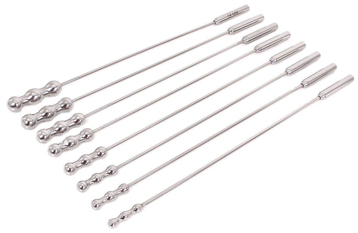 Lot de 8 tiges pour urètre DILATOR BEADS 28cm - Diamètre 7 à 14mm