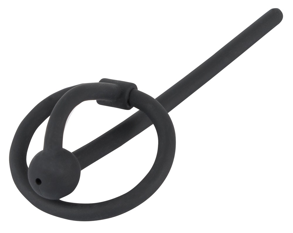 Plug d'urètre percé en silicone RING PLAY 10.5cm - Diamètre 6mm